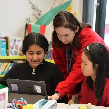 Classroom art at computer