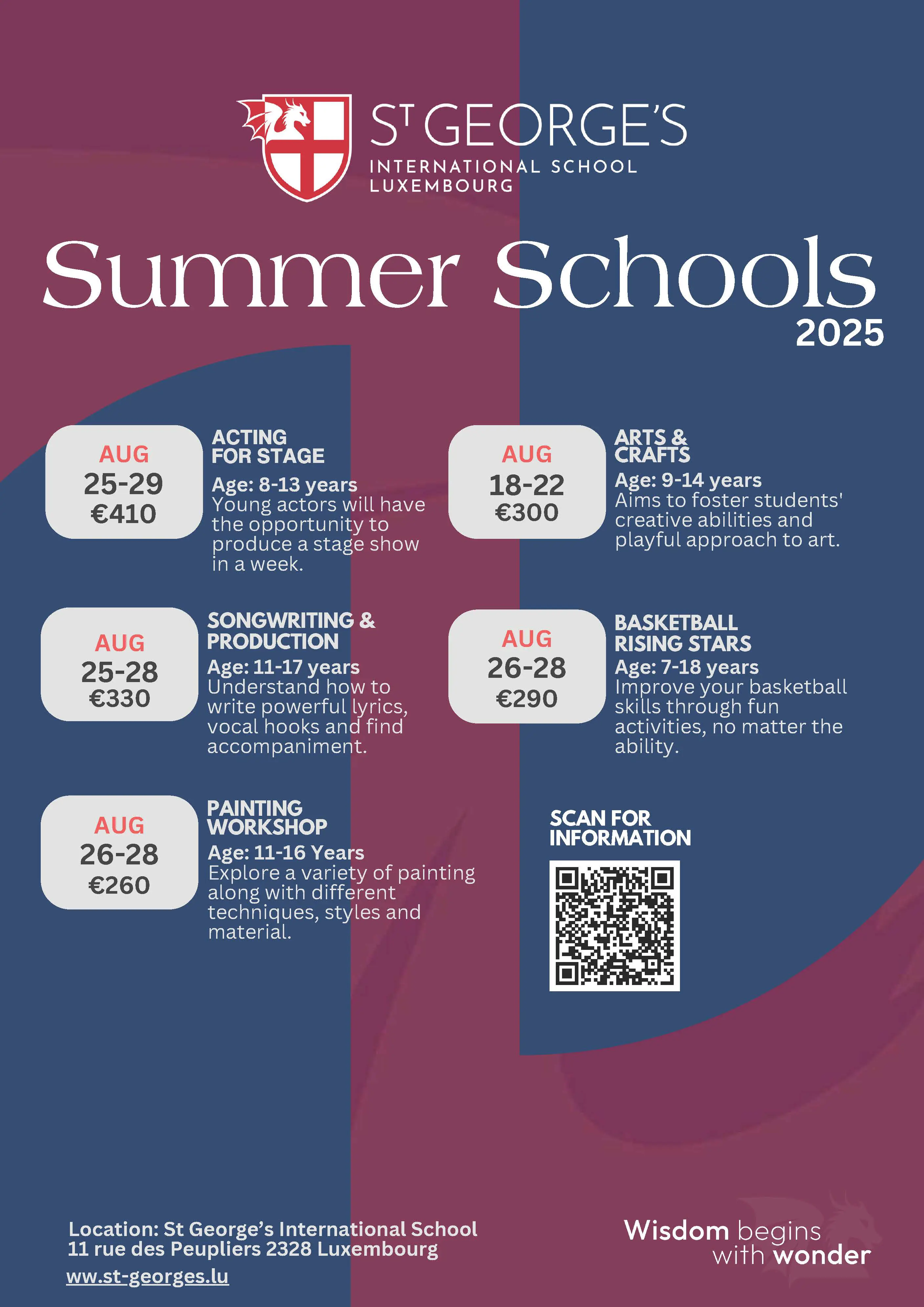 Summer Schools 2025 poster
