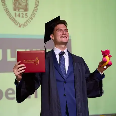 Male student graduating