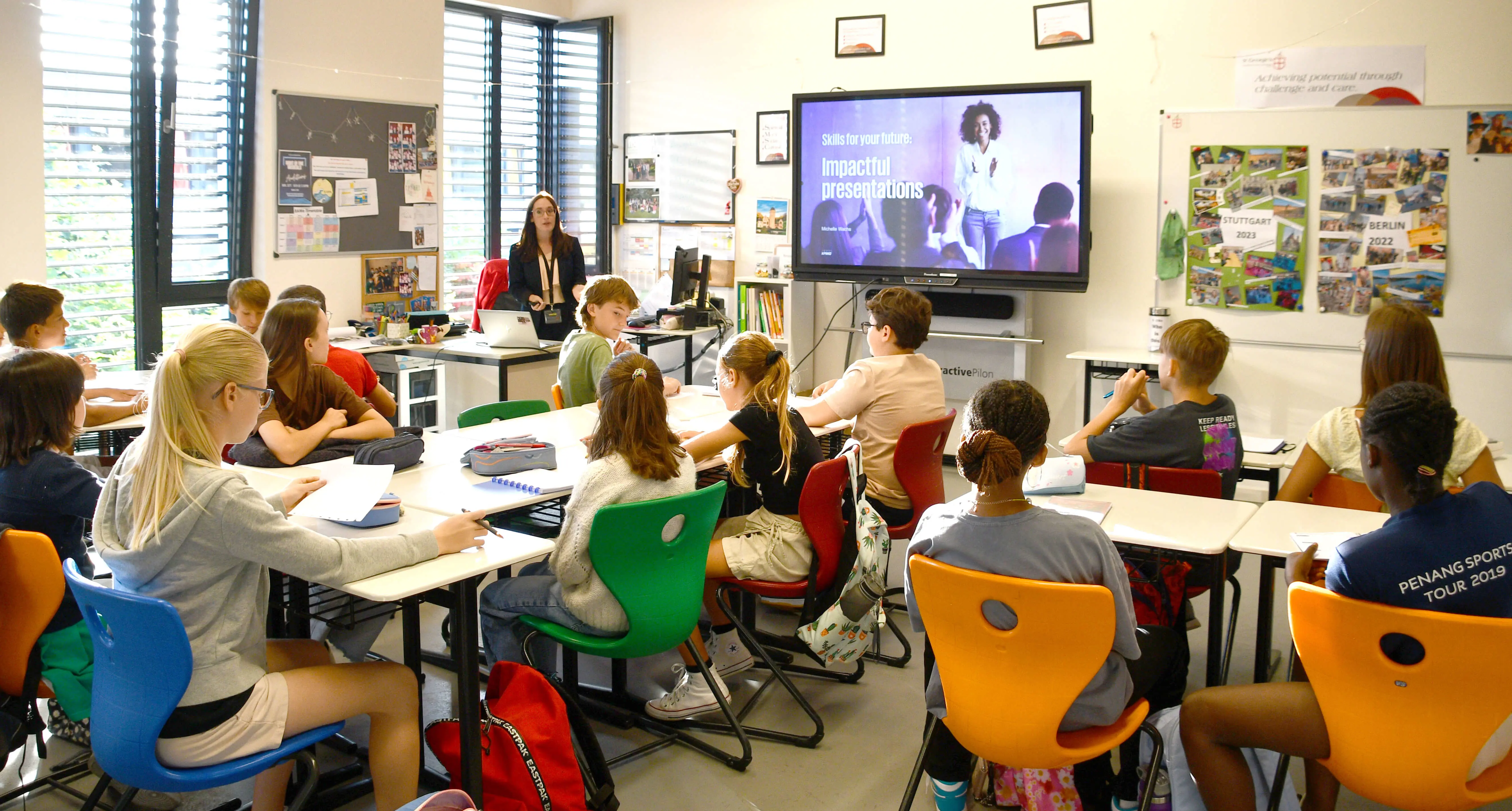Children sat in classroom